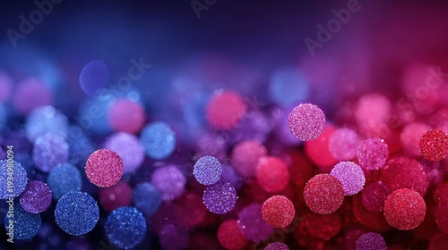 Sparkly spheres floating in abstract festive environment offering playful visual
