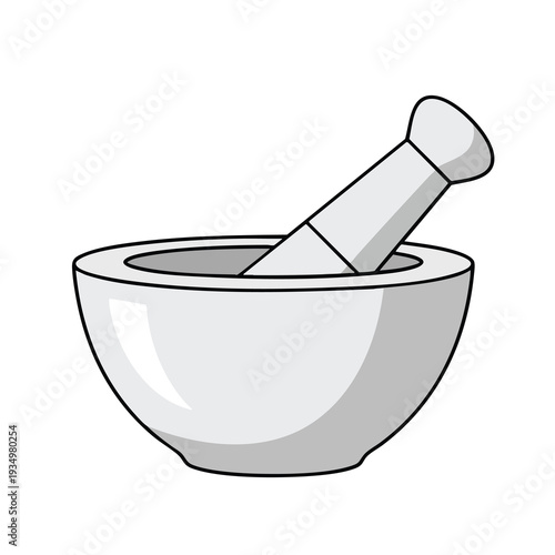 Mortar and Pestle for Grinding and Preparing Ingredients in Kitchen or Laboratory