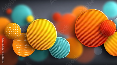 Colorful circles overlapping in playful creative style