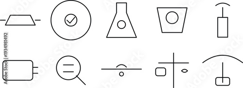 Simple line art icons for design elements, representing a spectrum of symbols for easy use in projects.