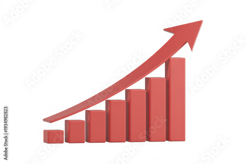 Red 3D bar graph with upward arrow growth Free Download Red 3D bar graph with upward arrow growth - GFXLoad