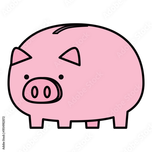 ブタの貯金箱のイラスト