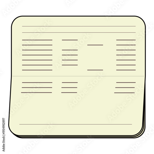 	見開き状態の銀行通帳のイラスト