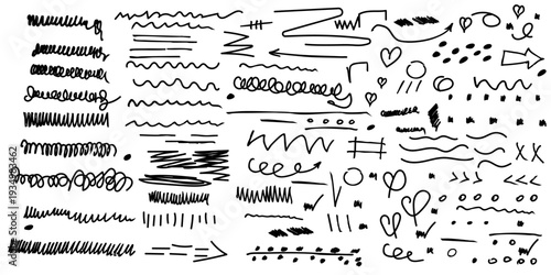 A set of doodles sketch .Trendy hand-drawn doodles