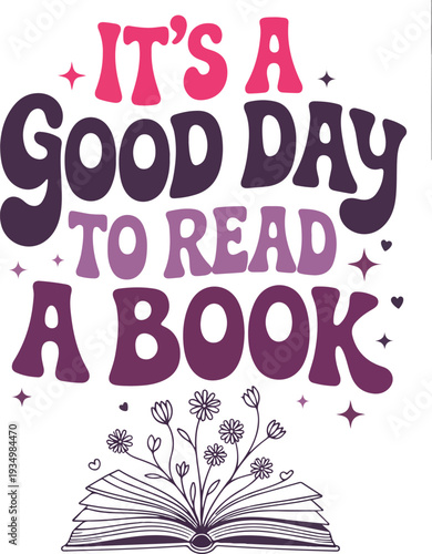 Cute Book Lover Reading Quote Illustration
