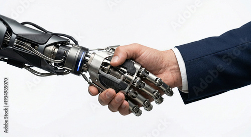hand shake machinic hand