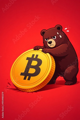 Bitcoin Under Bear Market Pressure Illustration for Crypto Financial Report