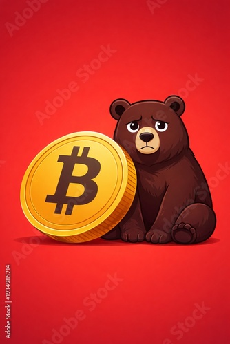 Bearish Bitcoin Market Illustration for Cryptocurrency Trading News and Analysis