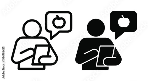 Healthy Food Consultation Icon Vector