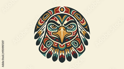 Indigenous Eagle Tribal Art Design Vector Graphic for Commercial Use