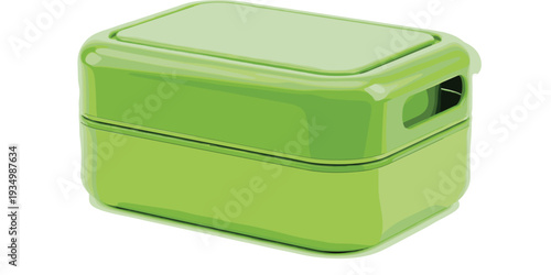 Green Bento Box with Lid for Lunch, Meal Prep, and Food Storage Designs