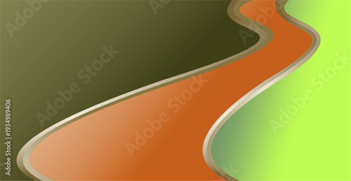 Modern Abstract Orange and Green Wave Background with Smooth Gradient
