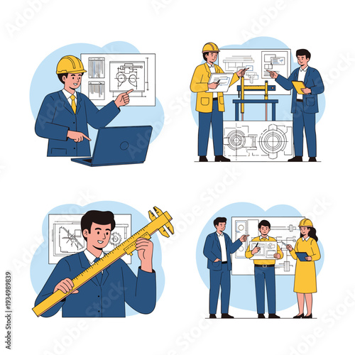 Engineers and architects collaborating on modern construction projects