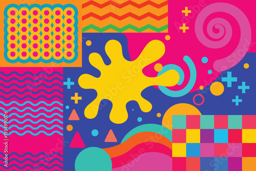 Vibrant Maximalist Abstract Pattern Explosion