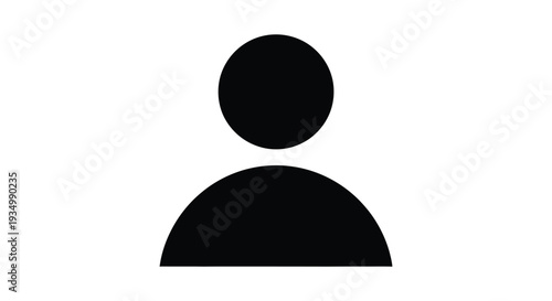 Generic vector illustration of a default user profile icon for web and app interface design.