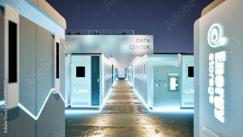 Energy storage systems or battery container units for data center at night