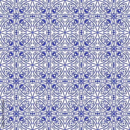 seamless floral pattern, wallpaper, ceramic, blue