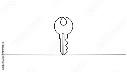 A single key is shown on a flat surface