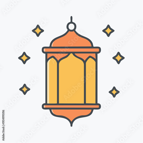 A charming conceptual illustration of a festive decorative lantern