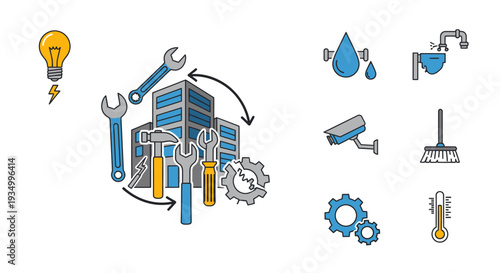 Industrial maintenance and plumbing tools and equipment.