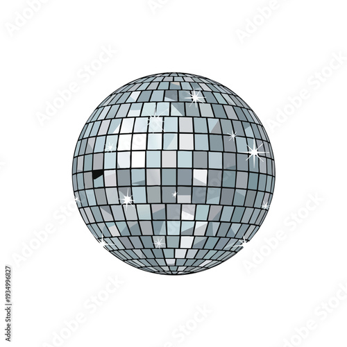 Reflective Globe Made of Small Mirror Tiles for Disco or Party Decor