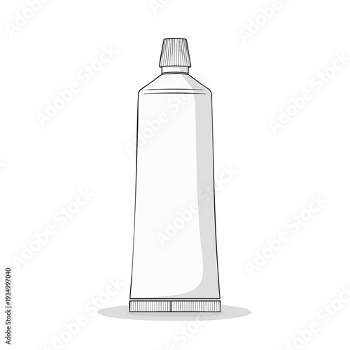 Empty Toothpaste Tube on White Background for Personal Care and Hygiene Products