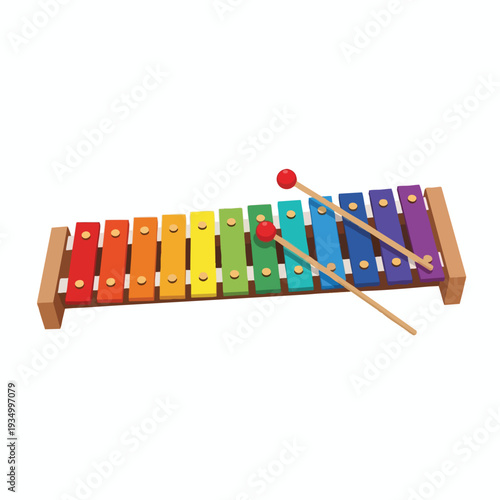 Colorful Musical Instrument with Wooden Tips for Educational and Creative Use