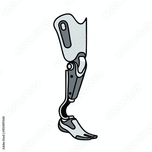Modern Prosthetic Leg with a Sleek Design for Amputee Mobility and Rehabilitation