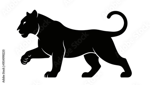 Black Panther Silhouette Running.