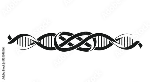 Intricate double helix DNA strand design symbolizing genetics and life's code