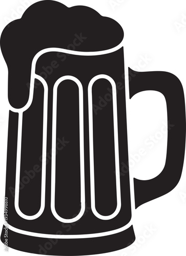Beer Mug with Foam Oktoberfest Drink Icon,Classic Beer Glass Mug Alcohol Beverage Symbol