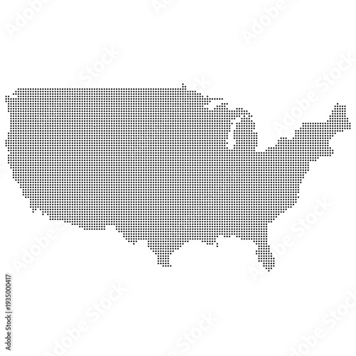 vector map of the united states with polka dot theme