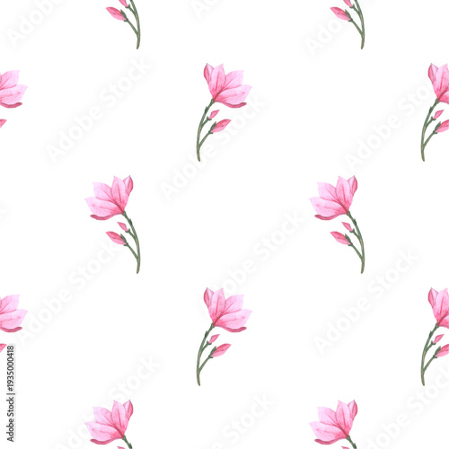 Flower vector seamless pattern illustration floral background 
