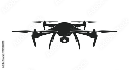A sleek modern drone design is prominently displayed in a striking black silhouette high quality professional detailed elegant