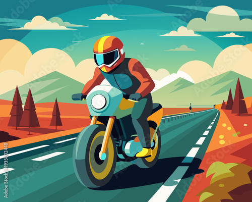 biker on the road