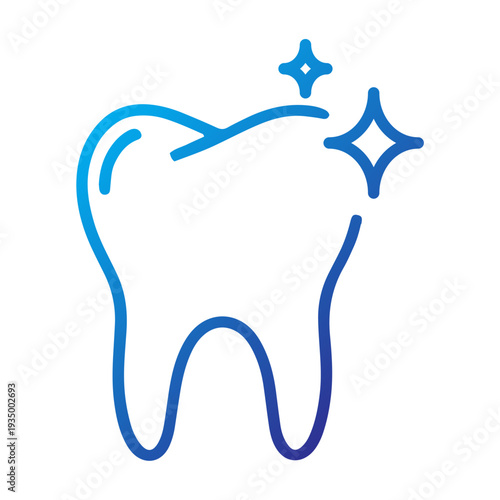 Healthy Tooth Line Gradient Icon
