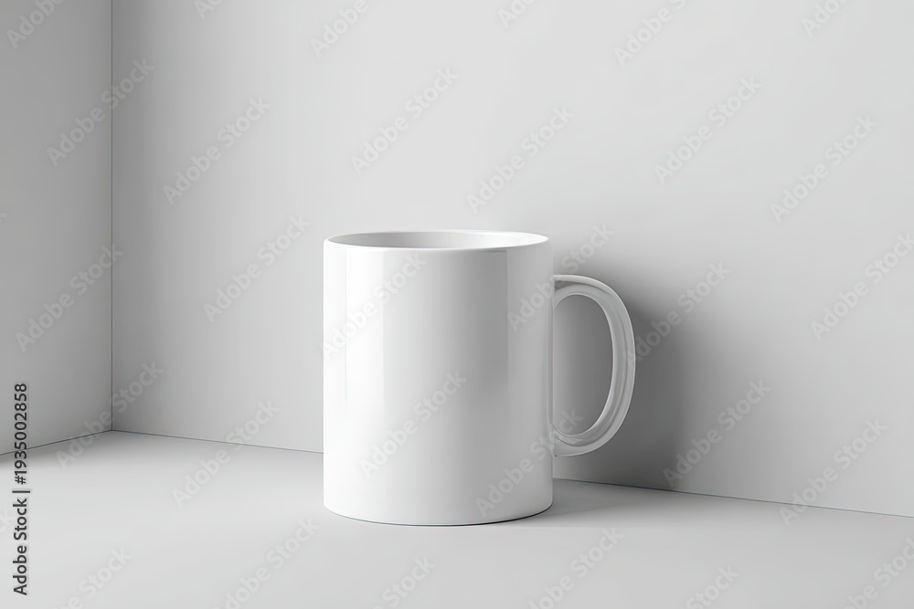 Obraz premium Blank White Mug On White Background
