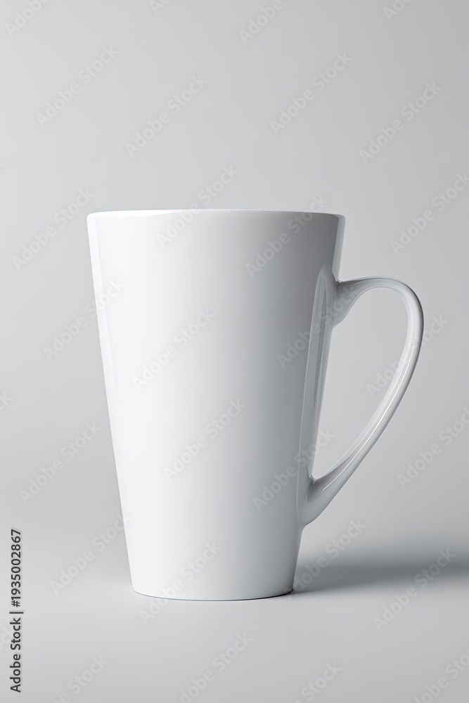 Obraz premium Empty White Tall Mug On White Background
