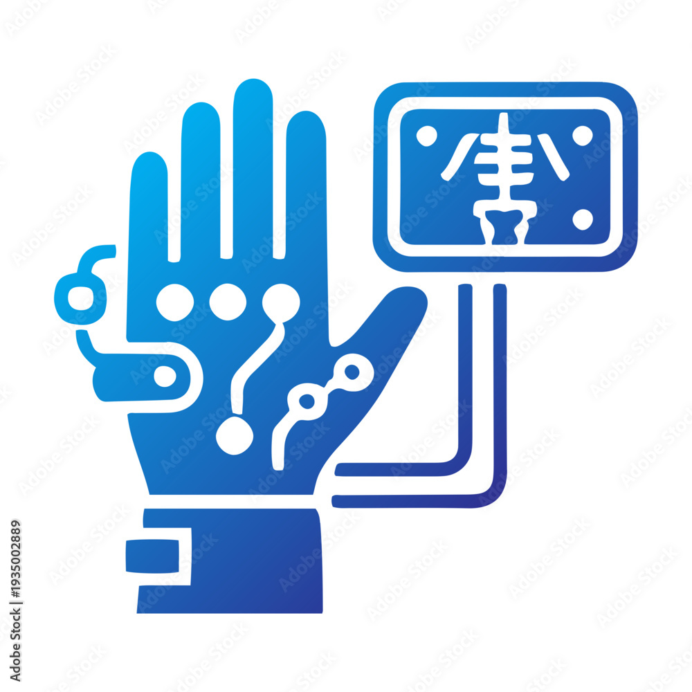 Fototapeta premium Cybernetic Bionic Hand Gradient Icon