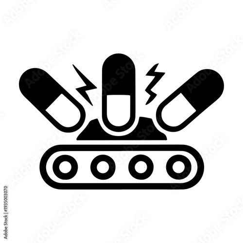 Pharmaceutical Drug Production Solid Icon