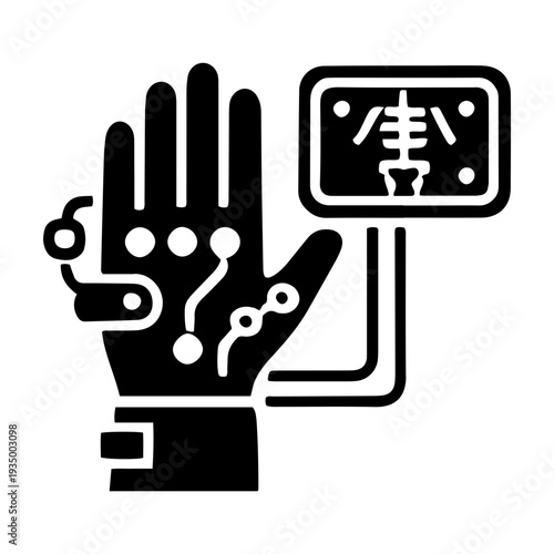 Cybernetic Bionic Hand Solid Icon