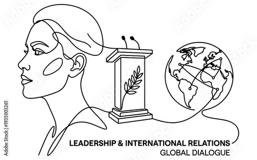 Female Leadership and Global Diplomacy Monoline Background