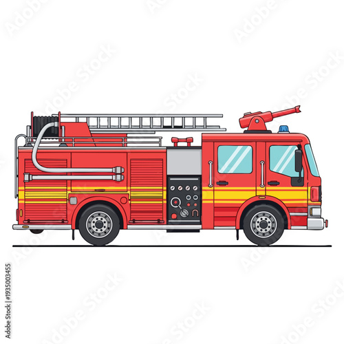 Red Fire Engine Illustration