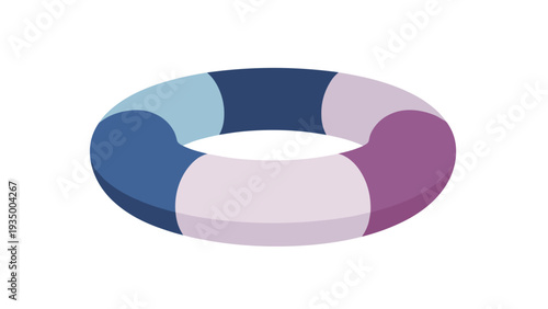 Colorful segmented ring or circle diagram displayed in perspective against a plain white background for data visualization.