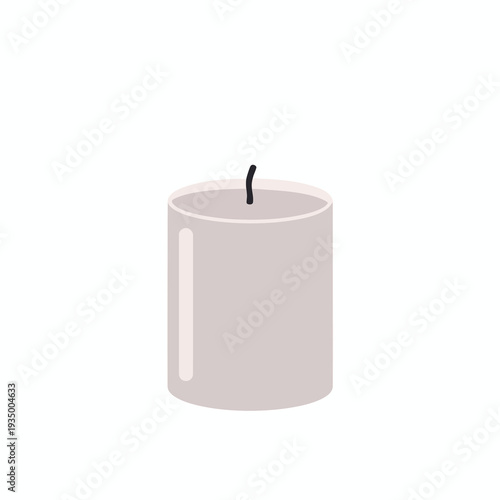 Simple White Candle Illustration