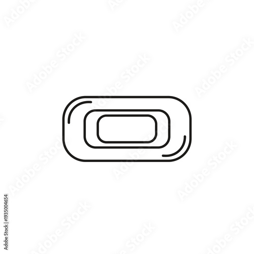 Simple Black Outline of a Rectangular Soap Bar Icon