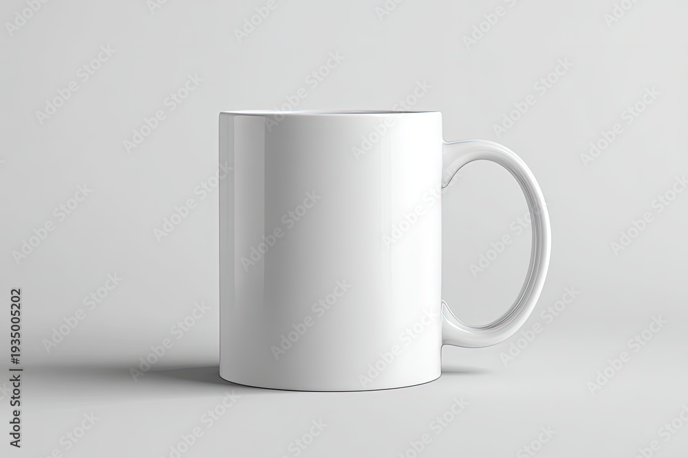 Obraz premium Blank White Mug Mockup On Studio Background