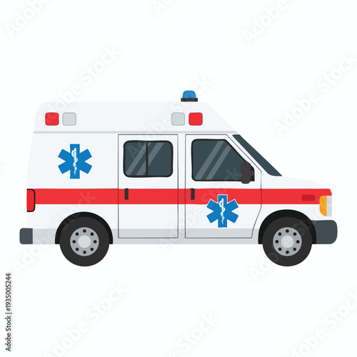 Healthy Lifestyle and Medical Emergency with Ambulance on City Street