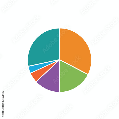 Colorful Pie Chart Showing Data Distribution for Business Analytics