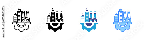 Infrastructure icon set multiple style collection